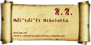 Mátéfi Nikoletta névjegykártya