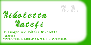 nikoletta matefi business card