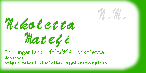 nikoletta matefi business card